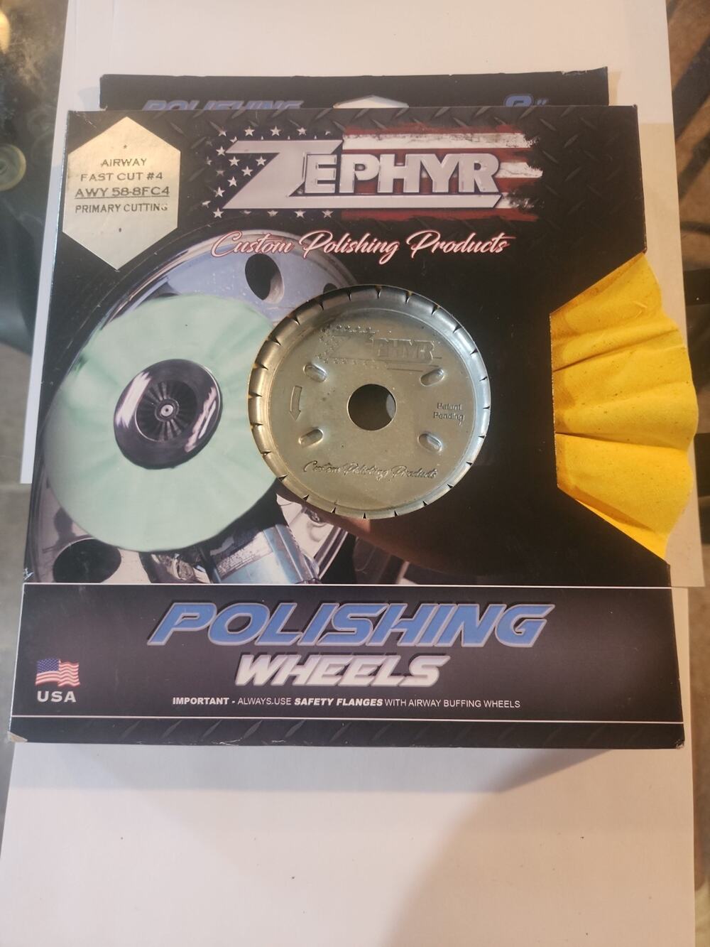Zephyr Yellow Polishing Wheel AWY 58-8 FC4 Fast Cut #4 Primary Cutting Buffing